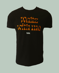 Black t-shirt with orange letters that say Waltz With Me. Small Next Waltz logo in white below.